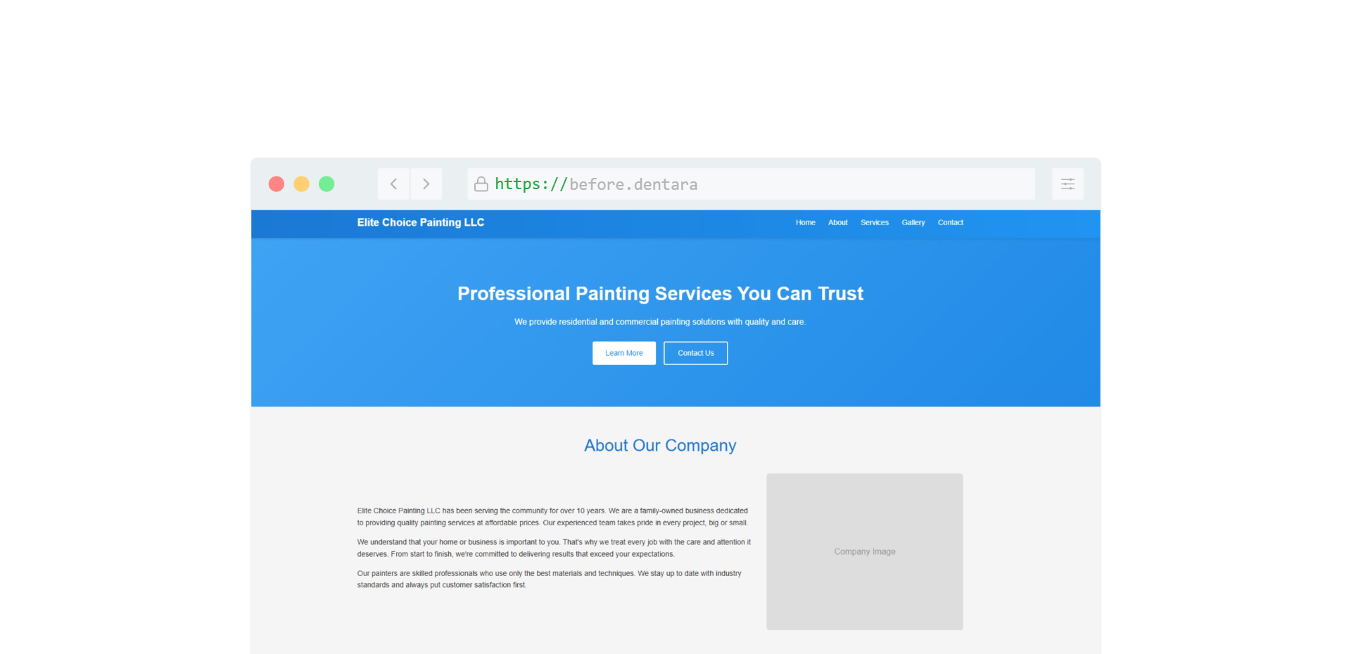Riverside Painting Co. website today (before Dentara)